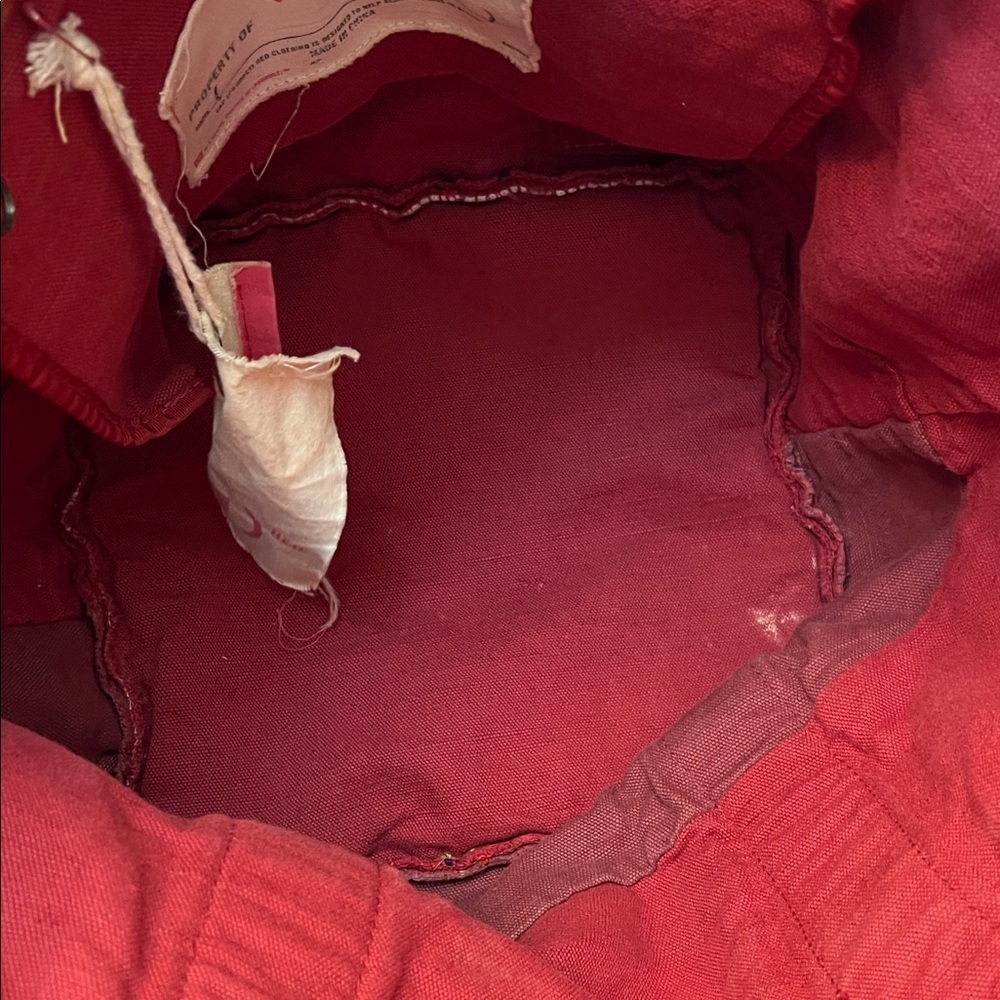 GAP COTTON/HEMP RED LARGE TOTE BAG - Picture 9 of 16